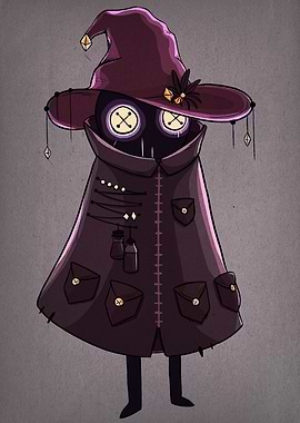 Whimsical Witch Character Illustration