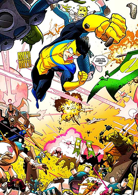 Invincible Comic Book Battle Scene