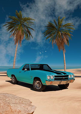 Teal El Camino on Beach