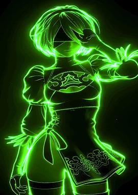 2B Nier Automata Neon Green