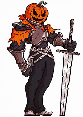 Pumpkin Head Knight with Sword