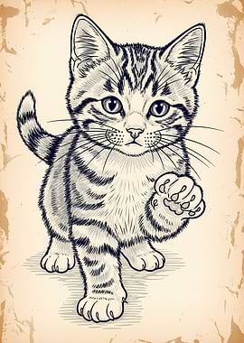 Cute Kitten Illustration