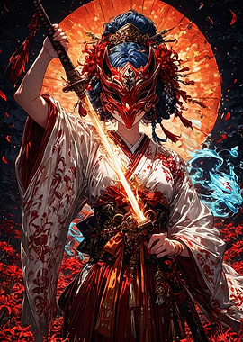 Masked Warrior with Katana