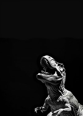 Monochrome Tyrannosaurus Rex Roaring