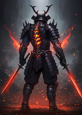 Fiery Samurai Warrior