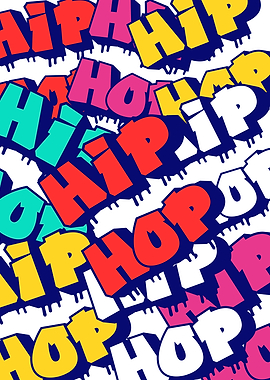 Colorful Hip Hop Graffiti Pattern