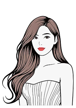 Elegant Woman Portrait with Flowing Hair