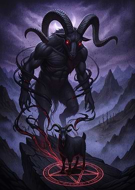 Goat Demon Summoning Ritual Illustration