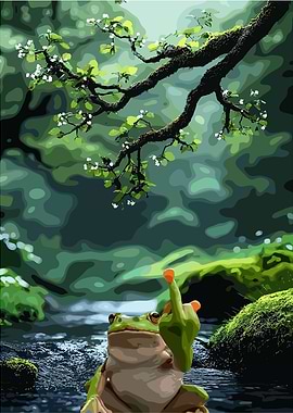 Frog Giving the Middle Finger