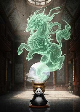 Panda Meditation with Dragon Spirit