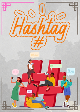 Hashtag Social Media Illustration