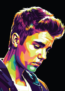 Justin Bieber Colorful Pop Art Portrait
