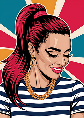 Pop Art Woman with Red Hair