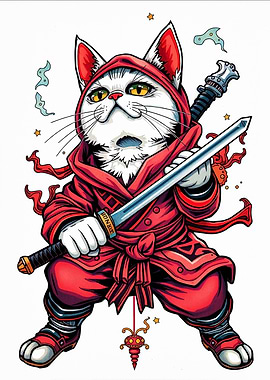Ninja Cat with Sword