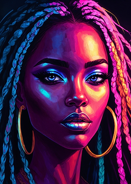 Neon Portrait of a Woman