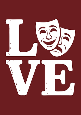 Love Theatre Masks Graphic