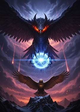 Fantasy Eagles with Magic Orb