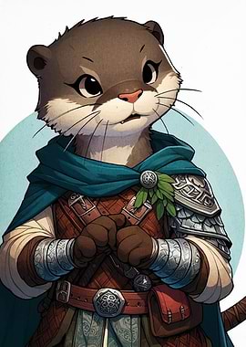 Anthropomorphic Otter in Fantasy Attire