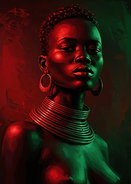 African Woman Portrait with Traditional Jewelry