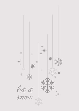 Let it snow snowflakes Christmas illustration