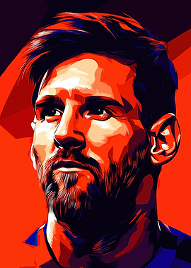Lionel Messi Portrait - Digital Art