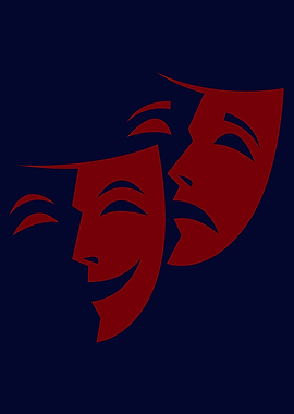 Comedy and Tragedy Masks Illustration