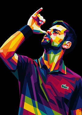 Novak Djokovic Pop Art Illustration