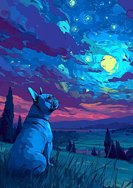 Blue Dog Stargazing