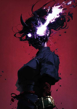 Oni Mask Warrior with Energy Burst