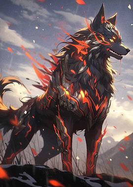 Fiery Wolf Animal