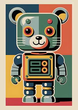 Retro Robot Mouse Illustration