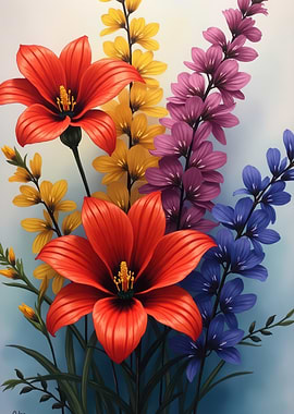 Colorful Floral Arrangement Painting