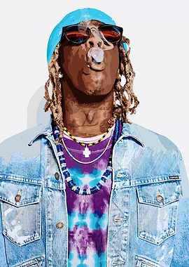 Young Thug Portrait Smoking
