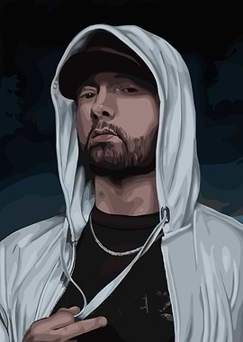 Eminem Portrait with Hoodie