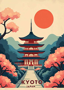 Kyoto Japan Travel Poster