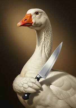 Goose with Knife