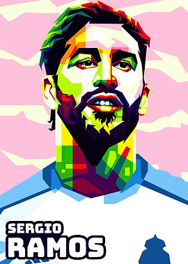 Sergio Ramos Pop Art Portrait
