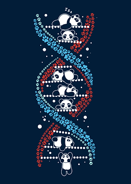 Pandas DNA – Whimsical Panda Paws DNA Structure