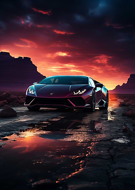 Lamborghini Huracan Sunset