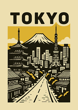 Tokyo Cityscape Illustration