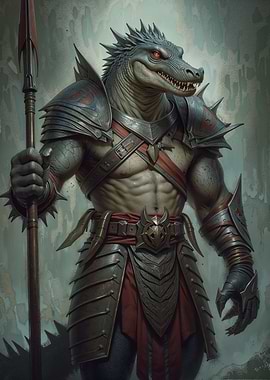 Crocodile Warrior with Spear