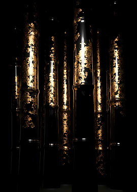 Golden Bamboo Forest in Darkness