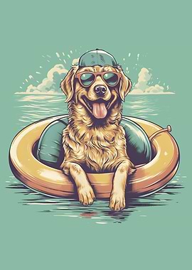 Cool Dog in Pool Float