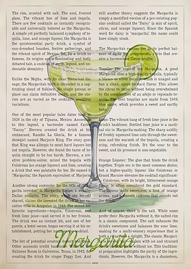 Margarita Cocktail on Text Background