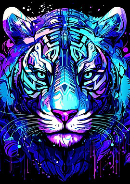 Cyberpunk Tiger Portrait