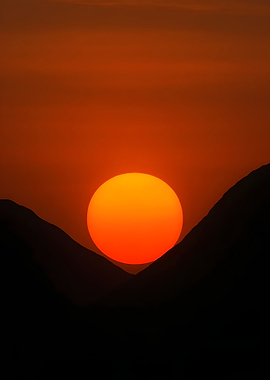 Sunset over mountains