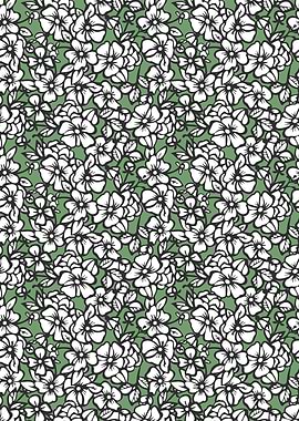 Floral Pattern with White Flowers