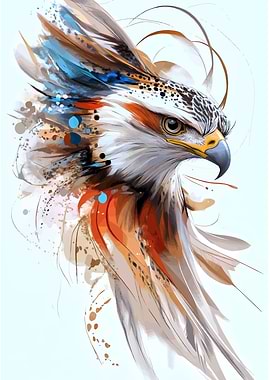 Watercolor Eagle Portrait