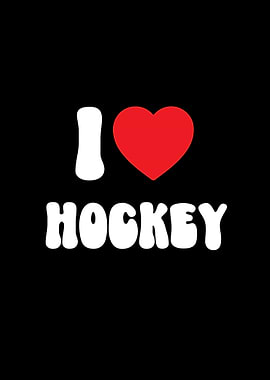 I Love Hockey Sport Graphic