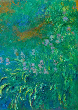 Impressionist Garden Painting with Flowers